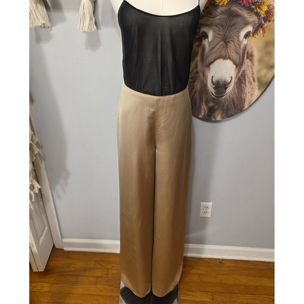 Ralph Lauren Purple Label Daria Washed Satin Pants Womens 6 Palazzo $1490